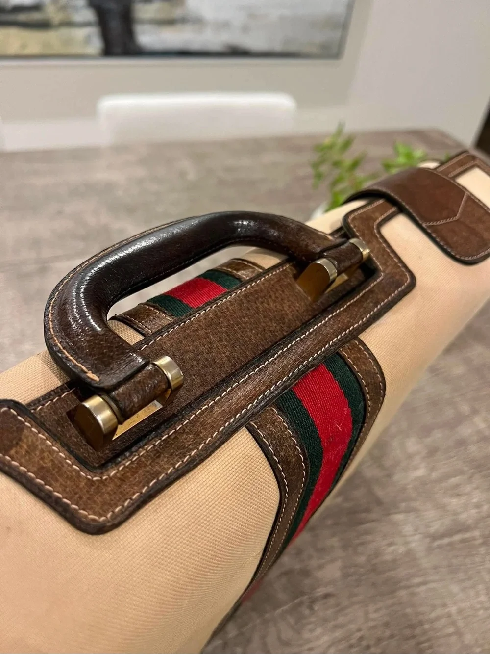Vintage Gucci Briefcase Canvas Bag